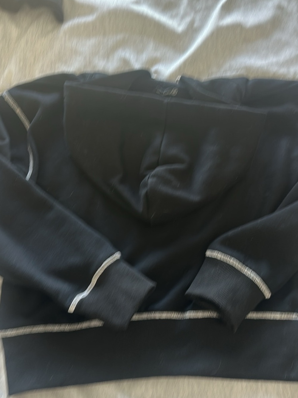 Black and white half zip hoodie - Picture 2 of 2